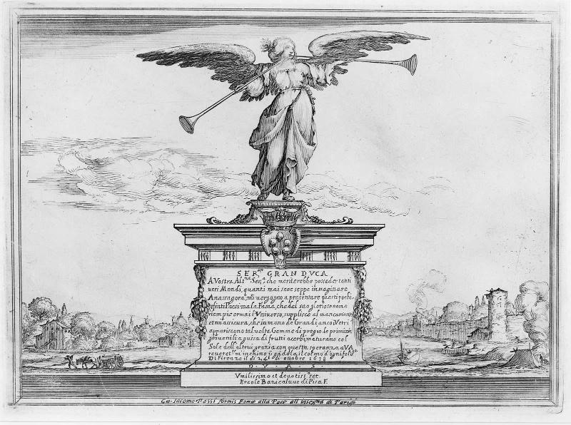 Frontispiece with Fame Standing on a Pedestal