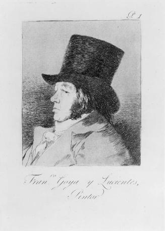 Fran.co Goya y Lucientes, Pintor. (Francisco Goya y Lucientes, Painter); Plate 1 bound into "Los Caprichos"
