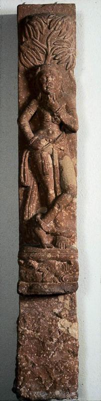 Yakshi and a Moksha, pillar from a railing