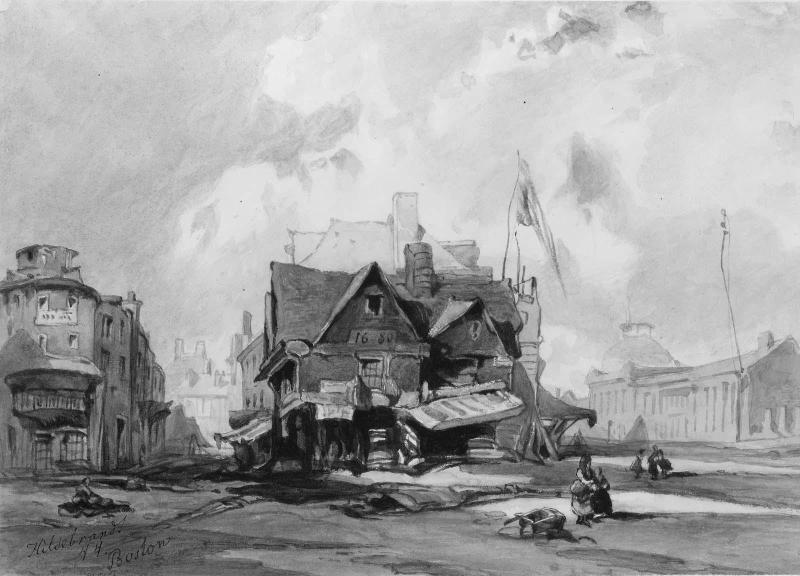 View of the Old Feather Store, Boston, Mass.