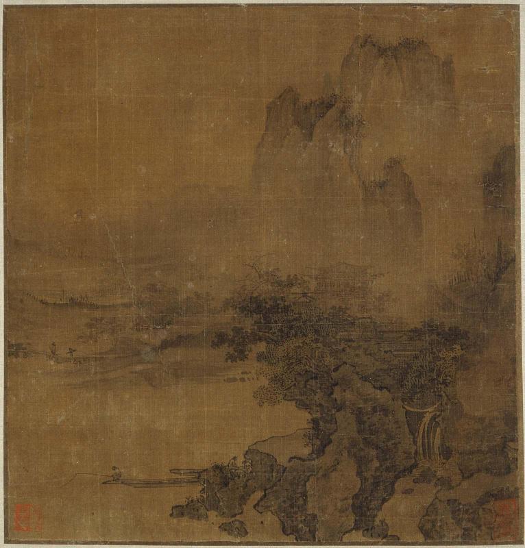 Landscape with fisherman