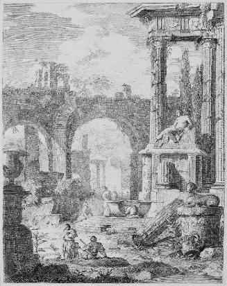 Classical Ruins with a Sphinx