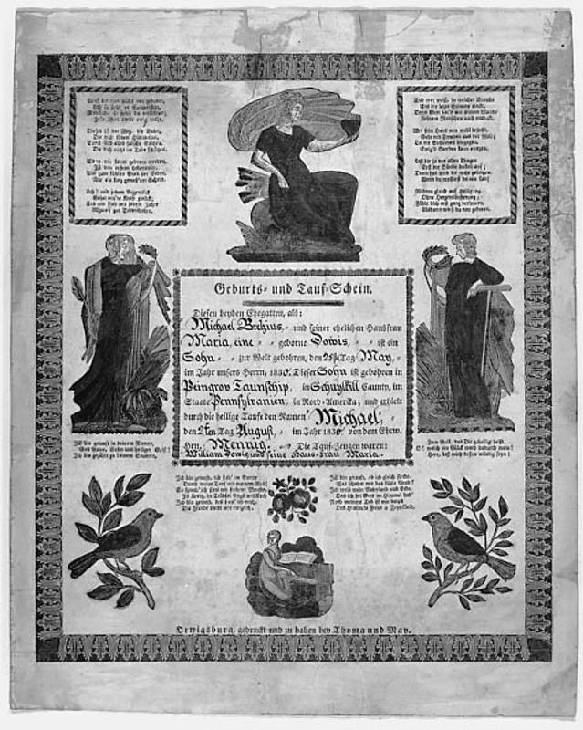 Birth and Baptism Certificate of Michael Bretzius