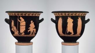 Mixing bowl (bell-krater) with Thracian hunters
