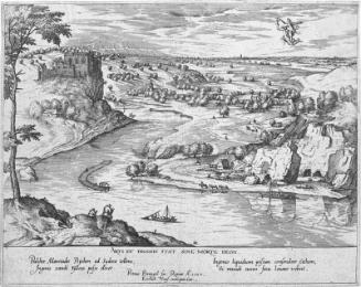 River Landscape with Mercury Abducting Psyche (from a series Two River Landscapes with Mythological Subjects, 1 of 2 plates)