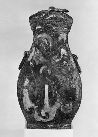 Painted quadrilateral pot