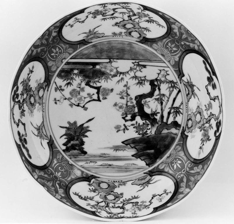 Bowl with decoration of bamboo and plum