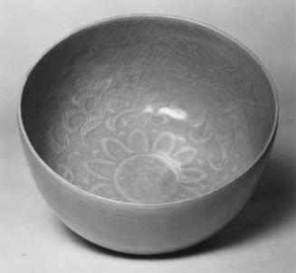 Bowl with Impressed Lotus and Arabesque Design