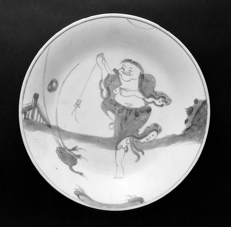 Plate with decoration of the Immortal Liu Hai playing with a three-legged toad