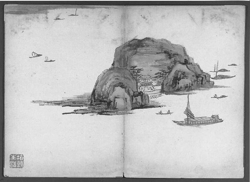 Island with boats