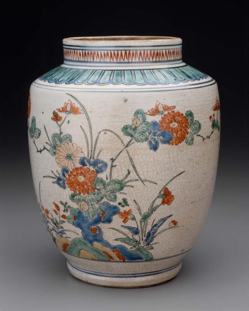 Jar with decoration of rock and the seven grasses of autumn