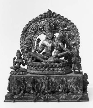 Siva Embracing Parvati (uma-mahesvara) with Deities and Attendants