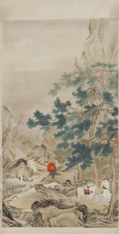 Copies of landscapes with figures by Sheng Mao (Seibô)