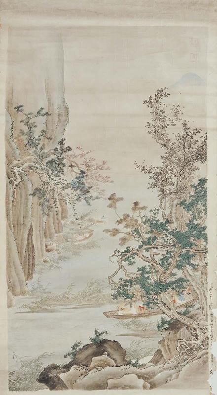 Copies of landscapes with figures by Sheng Mao (Seibô)