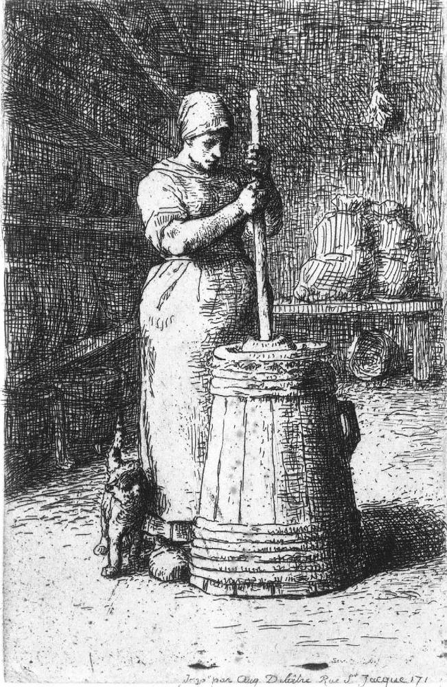 Woman Churning Butter