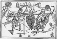 Restricted; Illus. to Numbers XIII: "The grapes brought out of the land of Canaan by Moses' spi…