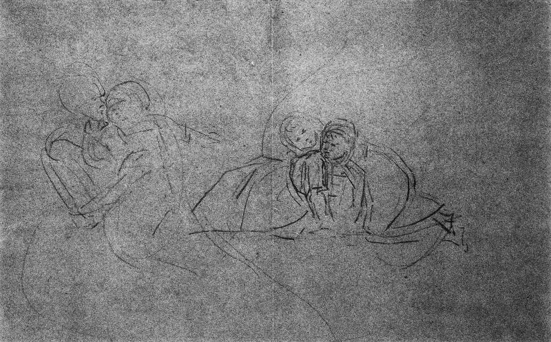 Studies for " The Knatchbull Family"
Recto: Mother and child/ and two children
Verso: Lady Knatchbull and child; two children playing