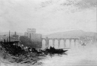River Scene with Bridge and Castle