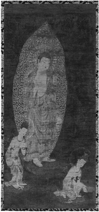 The Descent of Amida, the Buddha of Infinite Light, and Two Attendants