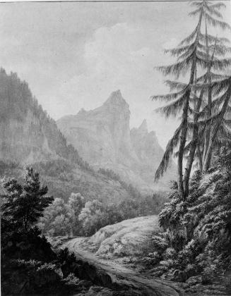 Mountainous Landscape with Road in Foreground
