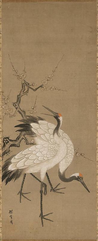 Two Cranes and Plum Branch