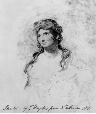 Head of a woman, with wreath of leaves