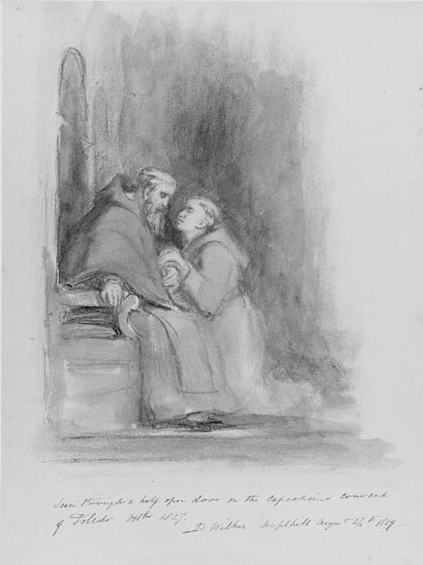Monk Kneeling before an Abbé