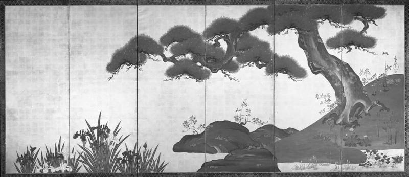 Pine with Flowers and Grasses of the Four Seasons