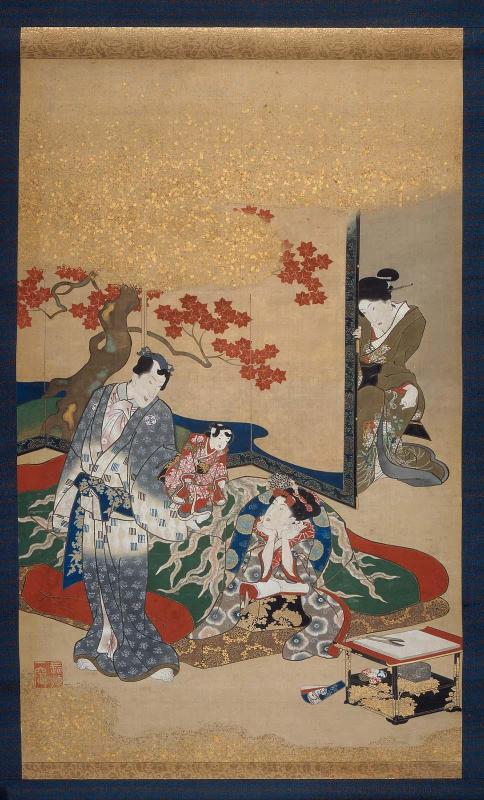Autumn:  Scene from The False Murasaki's Rustic Genji (Nise Murasaki inaka Genji)