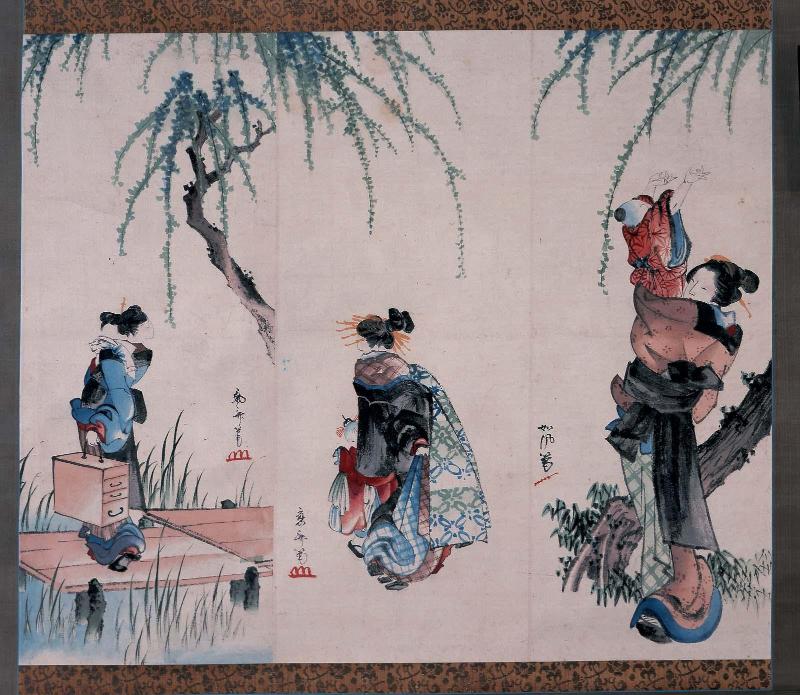 Three Compositions of Women Beneath Willows
