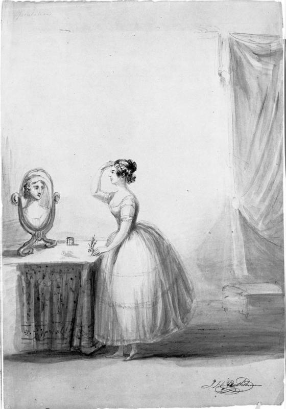 Speculation: Girl looking in a Mirror