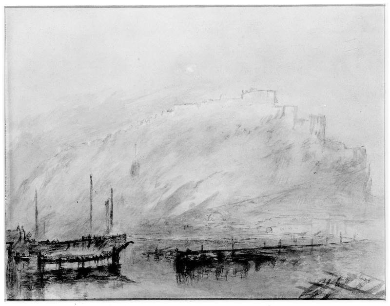 Coblentz, Ehrenbreitstein. Bridge of boats over the Rhine.