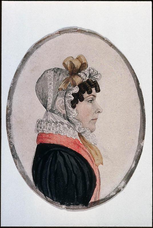 Lady with Forehead Curls and Muslin Cap