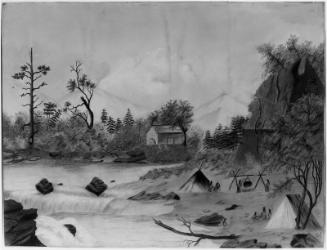 Indian Camp Beside a Falls