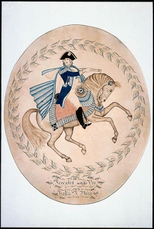 George Washington on horseback holding Field Glass
