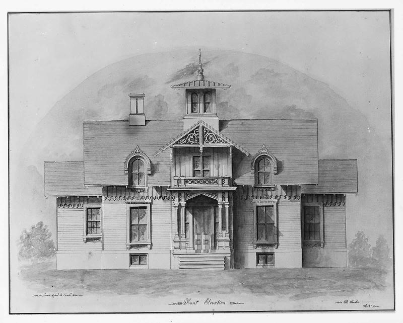 Front Elevation of Charles H. Collins House, Meriden, Connecticut