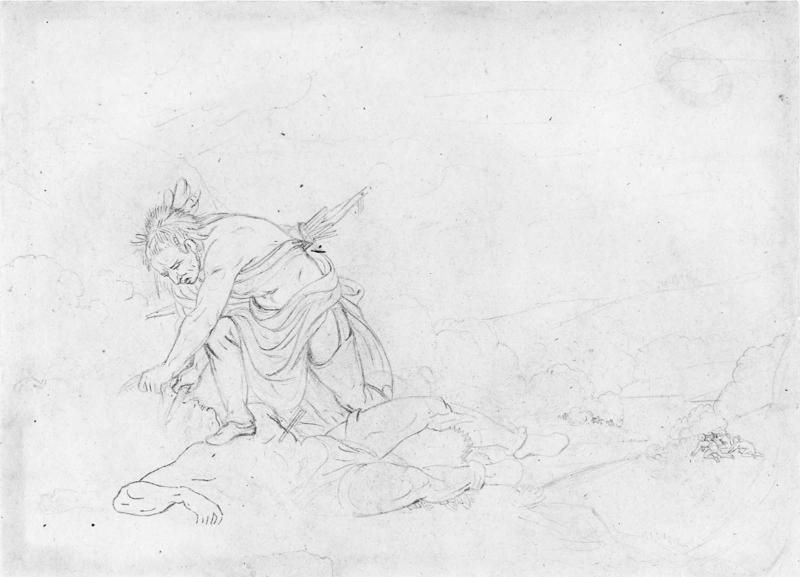 Indian Scalping an Enemy