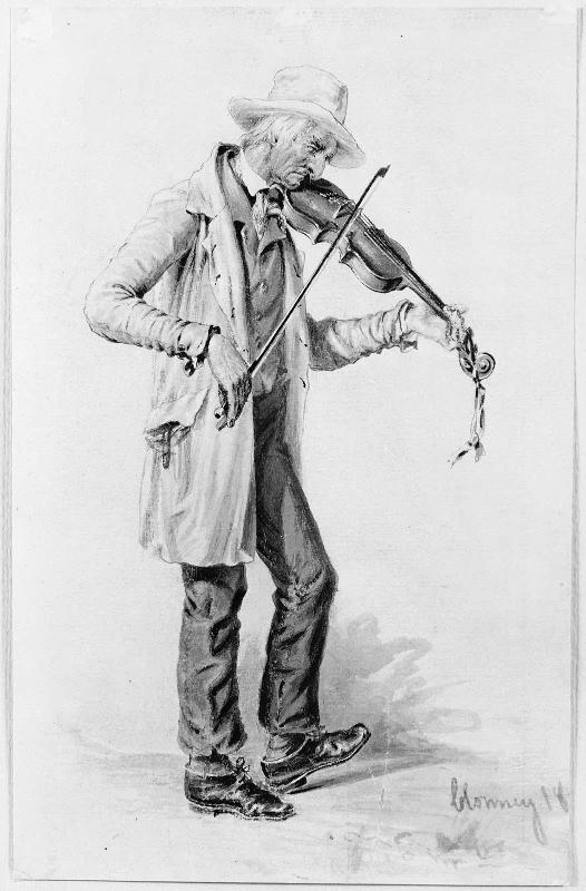 Study for "Militia Training": The Fiddler