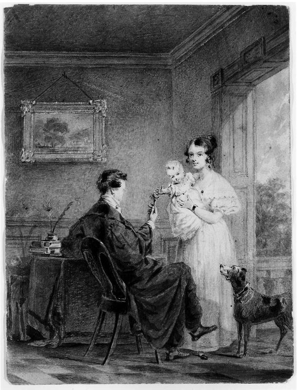 Study for "Offering Baby a Rose": Offering Baby a Top