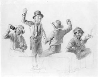 Study for "Militia Training": Four Drinkers