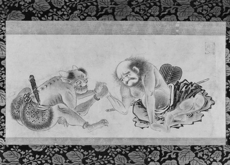 Asahina Arm-Wrestling with an Oni