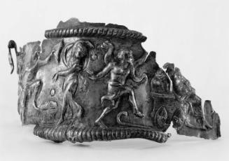 Circular box (pyxis) with relief of Triumph of Dionysos and Ariadne