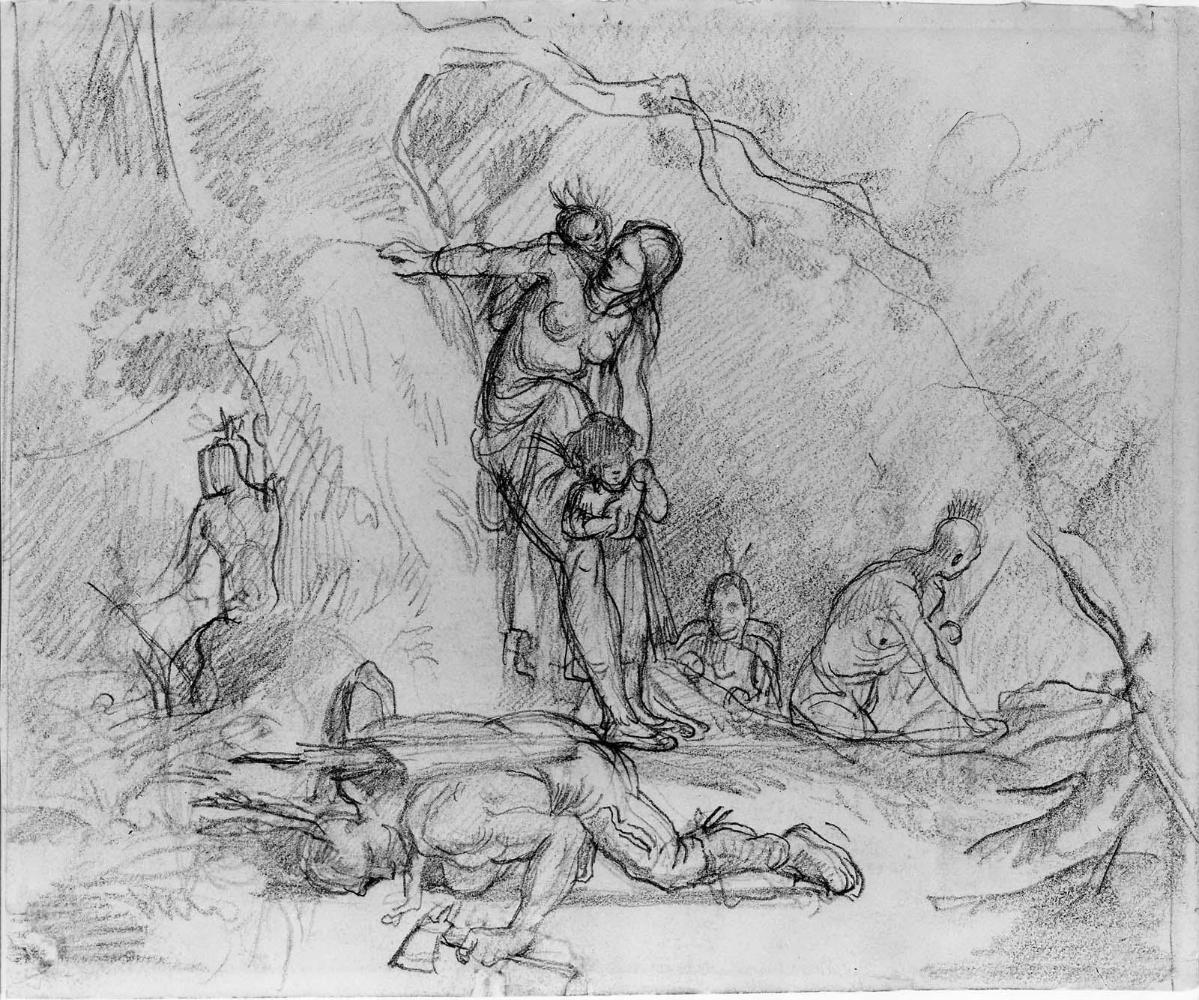 Indians Awaiting Attack (Study for the painting "La Piste de guerre," 1865, Musées de Chaumont)