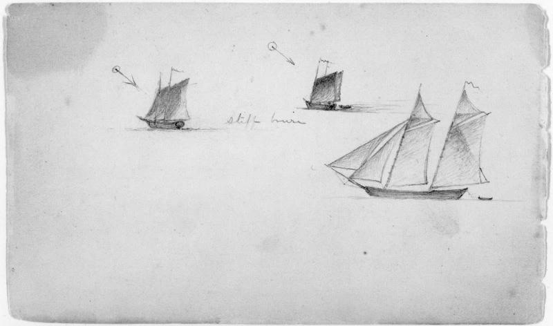 Three Studies of a Two-Masted Schooner