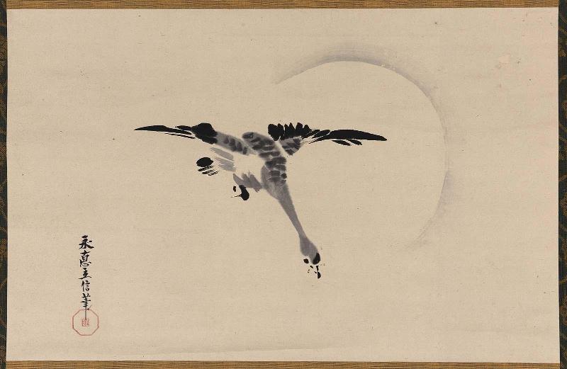 Goose Descending in Moonlight