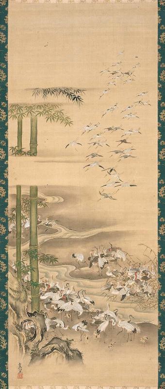 One Thousand Cranes with Pine, Bamboo, and Plum