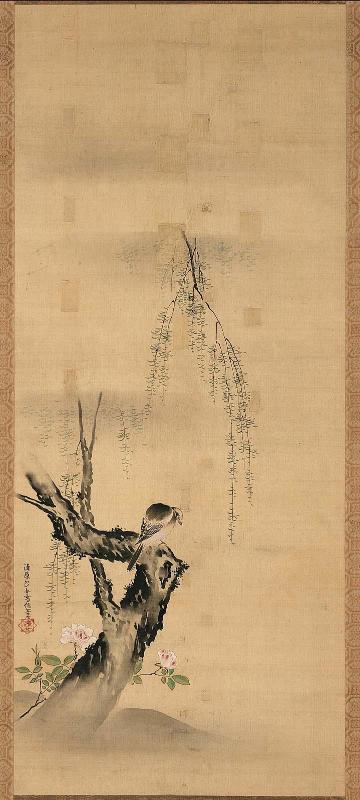 Bird in Willow Tree