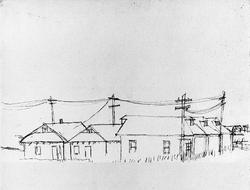Landscape with Houses and Telephone Wires