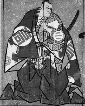 Theater signboard depicting scenes from the play The Treasury of Loyal Retainers (Kanadehon Chûshingura)
