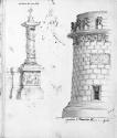 Detail: verso--sketch for triumphant column & sepulchre of Munatio Planca in Gaetta
